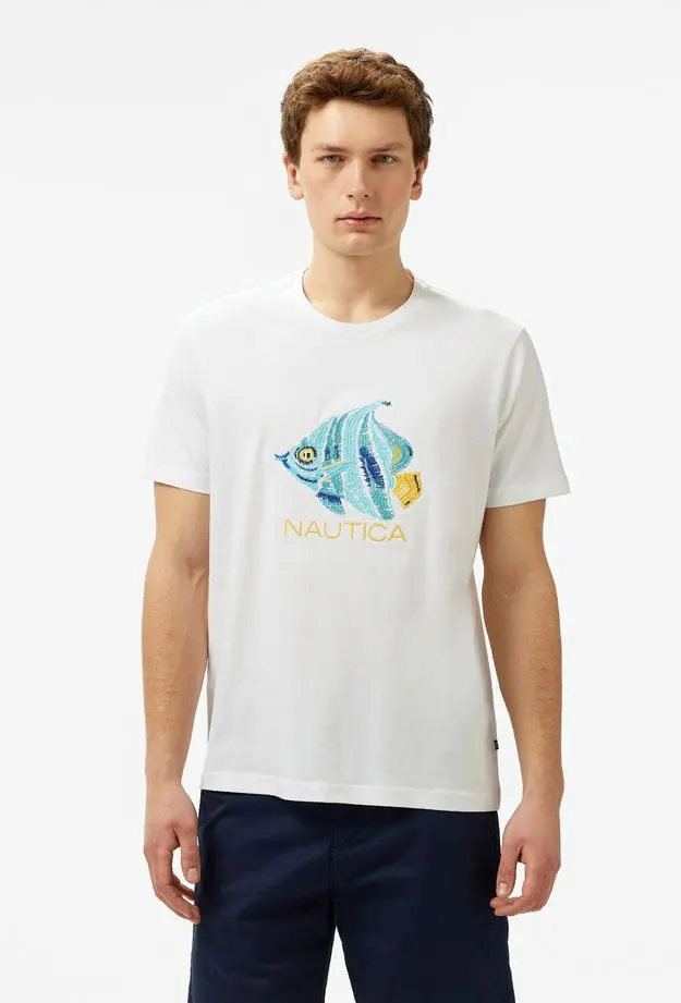 Nautica Nautica Erkek Beyaz Regular Fit T-Shirt