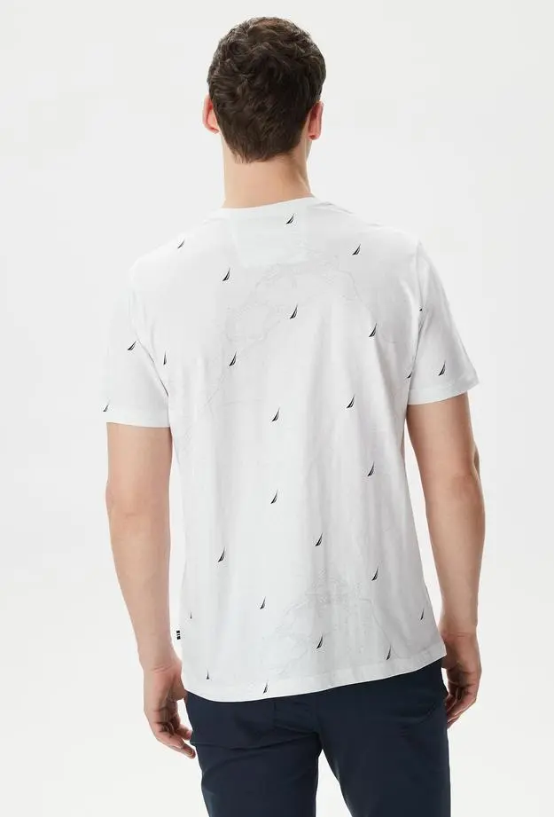 Nautica Erkek Beyaz Standart Fit T-Shirt