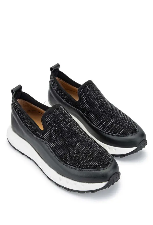 Tamer Tanca Kadın Hakiki Deri Siyah Sneakers & Spor Ayakkabı