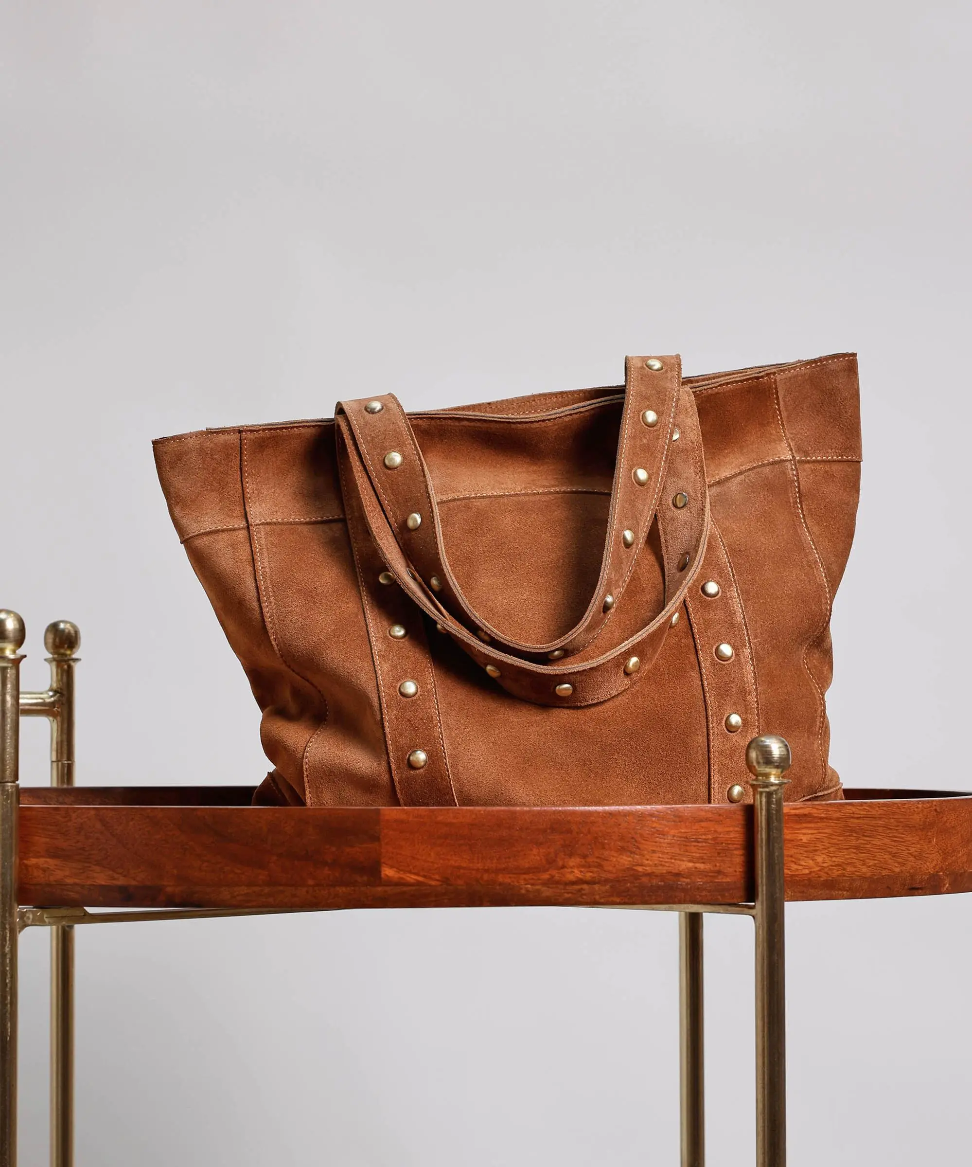 YARGICI Trok Detaylı Süet Deri Omuz Çantası