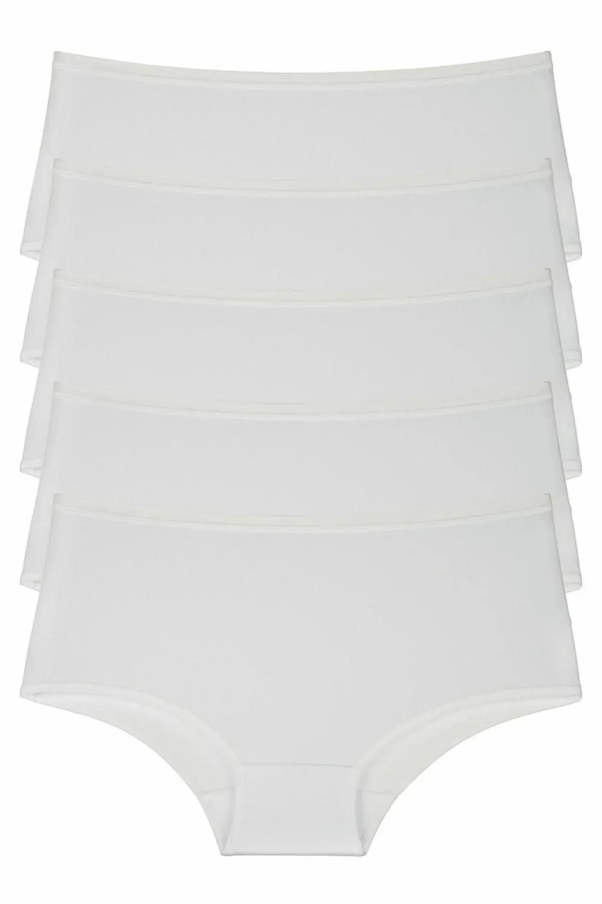 Kadın Külot 5 Li Paket Yüksek Bel Beyaz