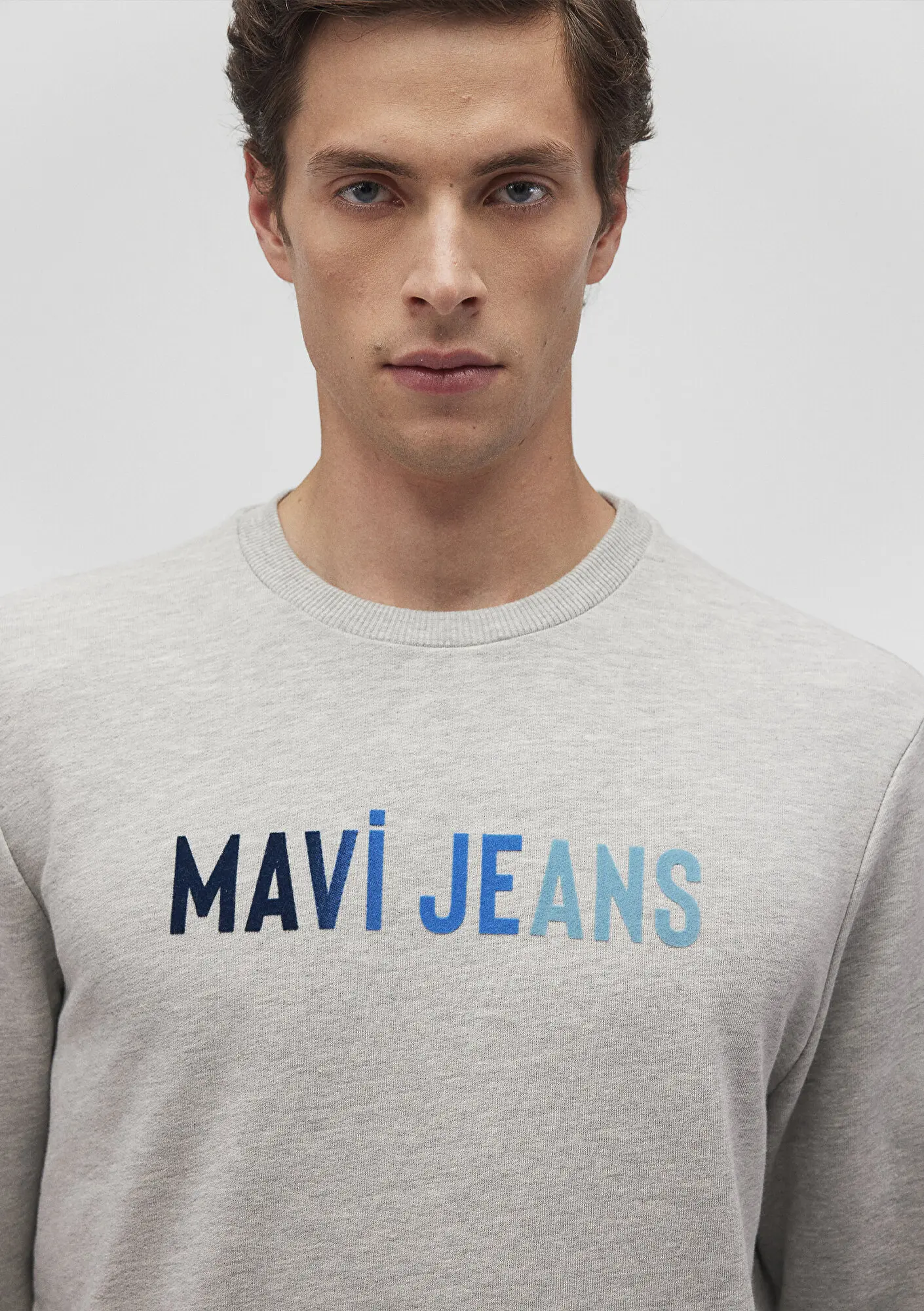 Mavi Mavi Jeans Baskılı Bisiklet Yaka Gri Sweatshirt 067146-35010