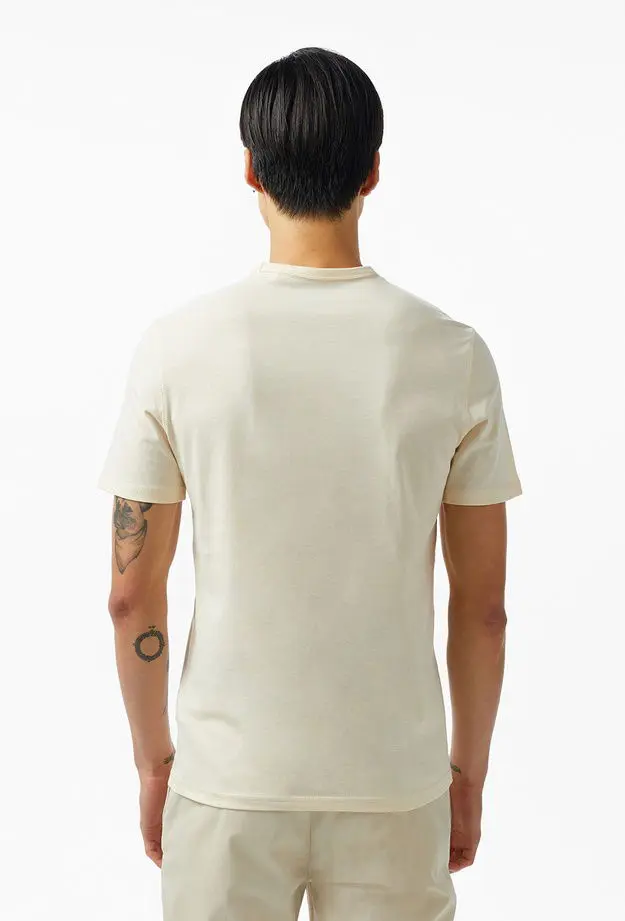 Guess Cn Logo Mid Organiceam 180 Erkek Beyaz T-Shirt