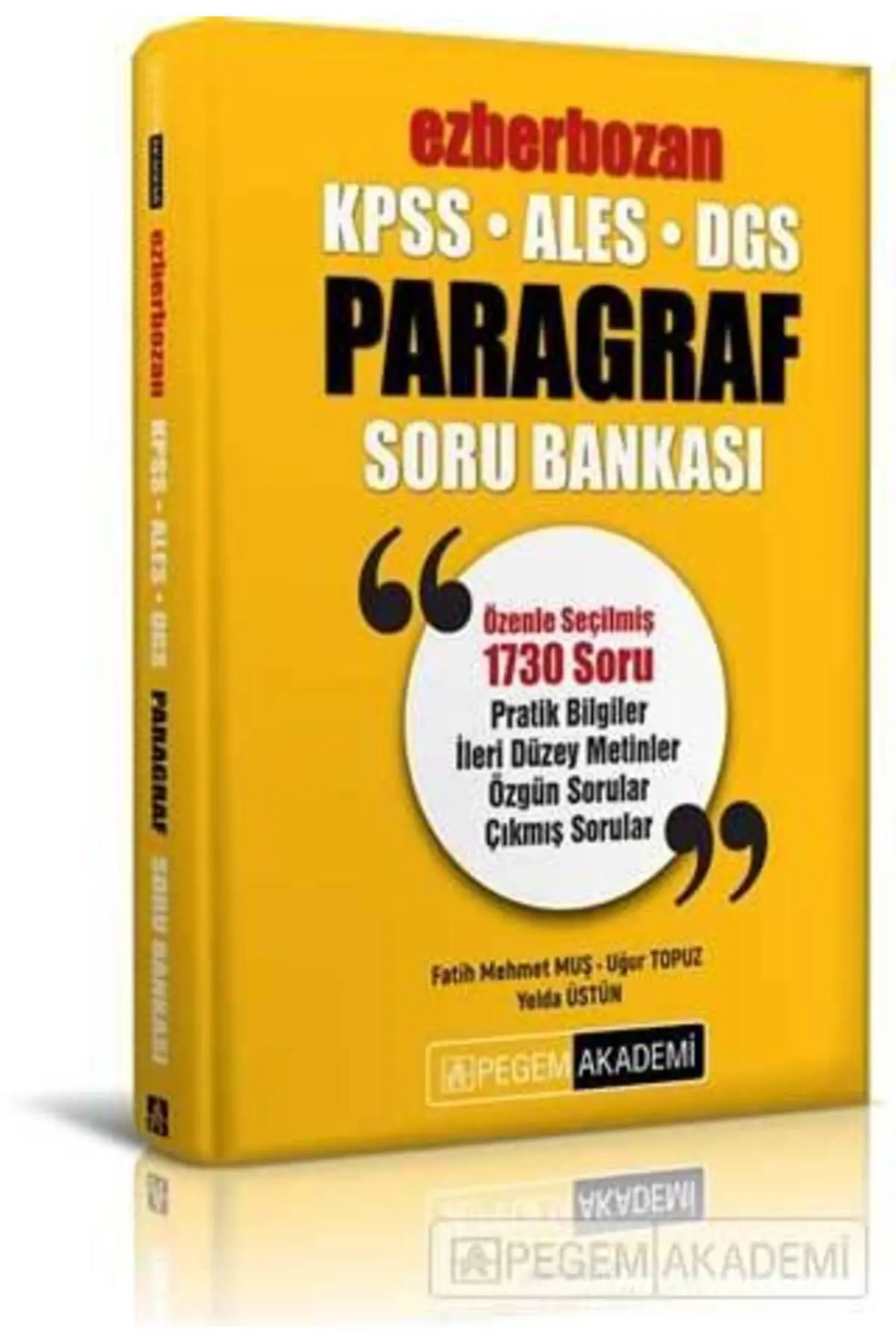 Pegem Akademi Yayıncılık Pegem Kpss Ales Dgs Paragraf Ezberbozan Soru Bankası Pegem Akademi Yayınları
