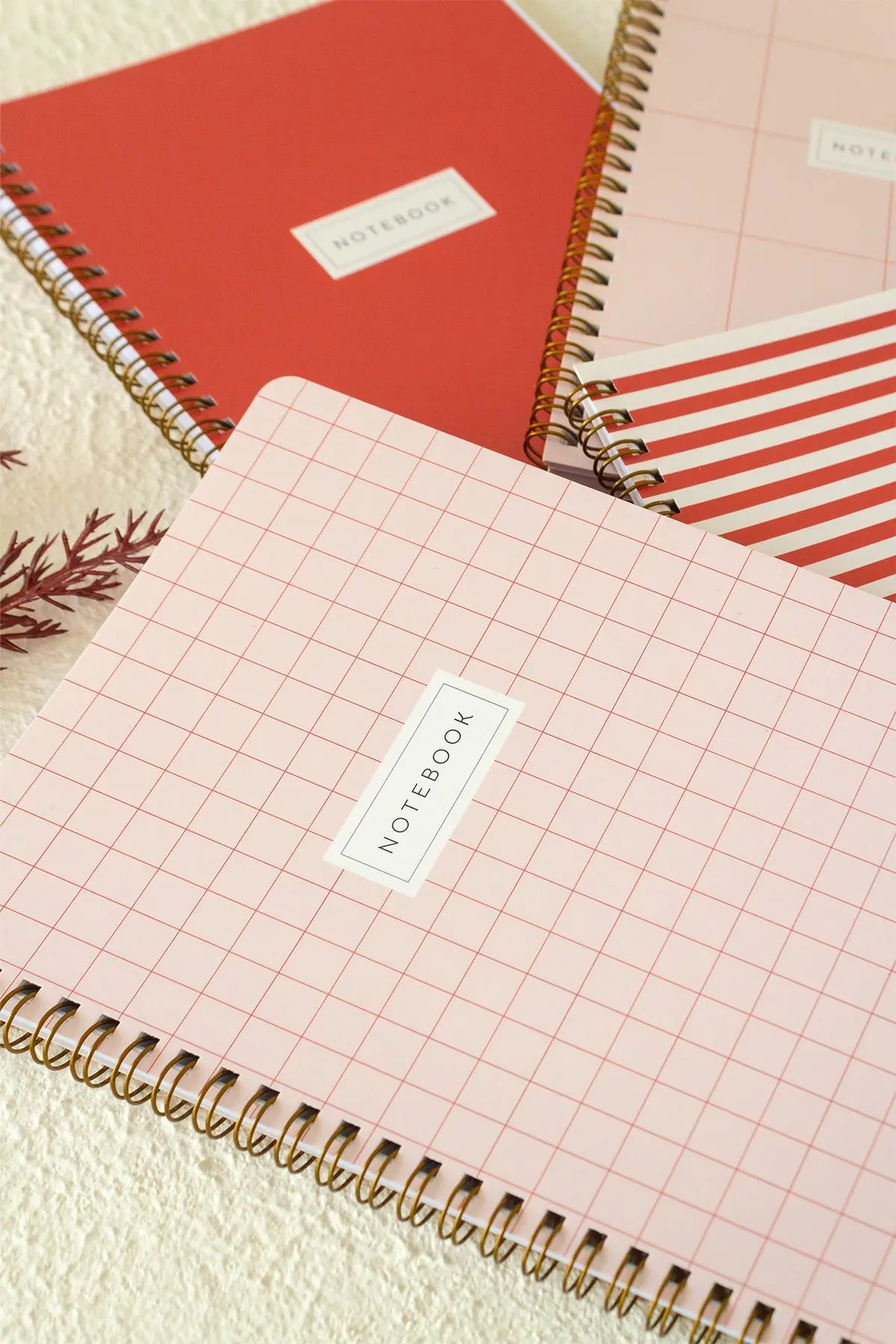 A5 Spiralli Okul Defteri 80 yaprak 4'lü Set - Kareli