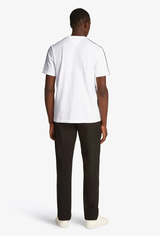 Tommy Hilfiger Global Stripe Tape Erkek Beyaz T-Shirt