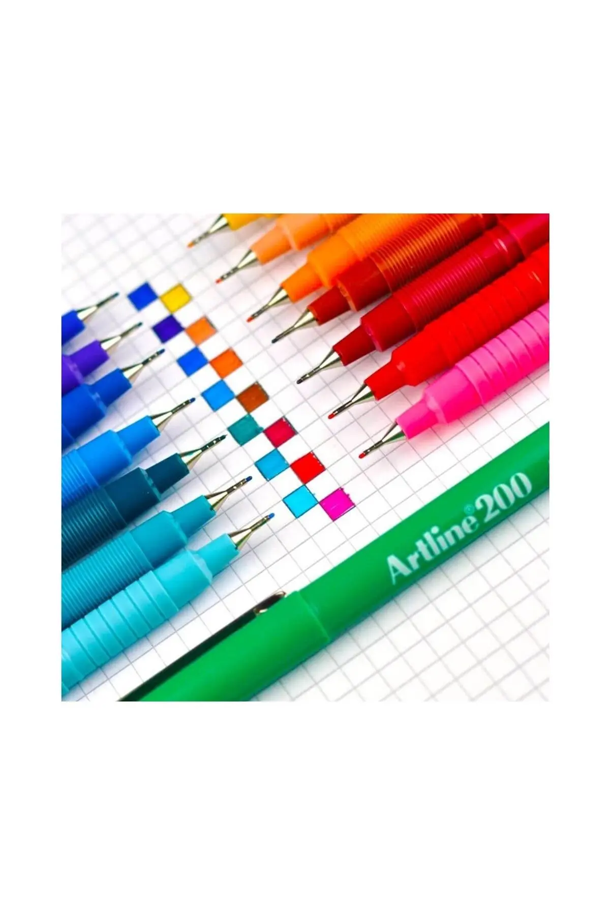 200 Fineliner 0.4 Mm Ince Uçlu Yazı Ve Çizim Kalemi 10 Renk Set