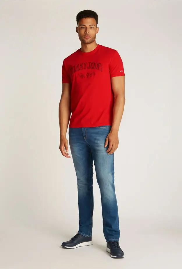 Tommy Jeans Reg Vintage Varsity Erkek Kırmızı T-Shirt