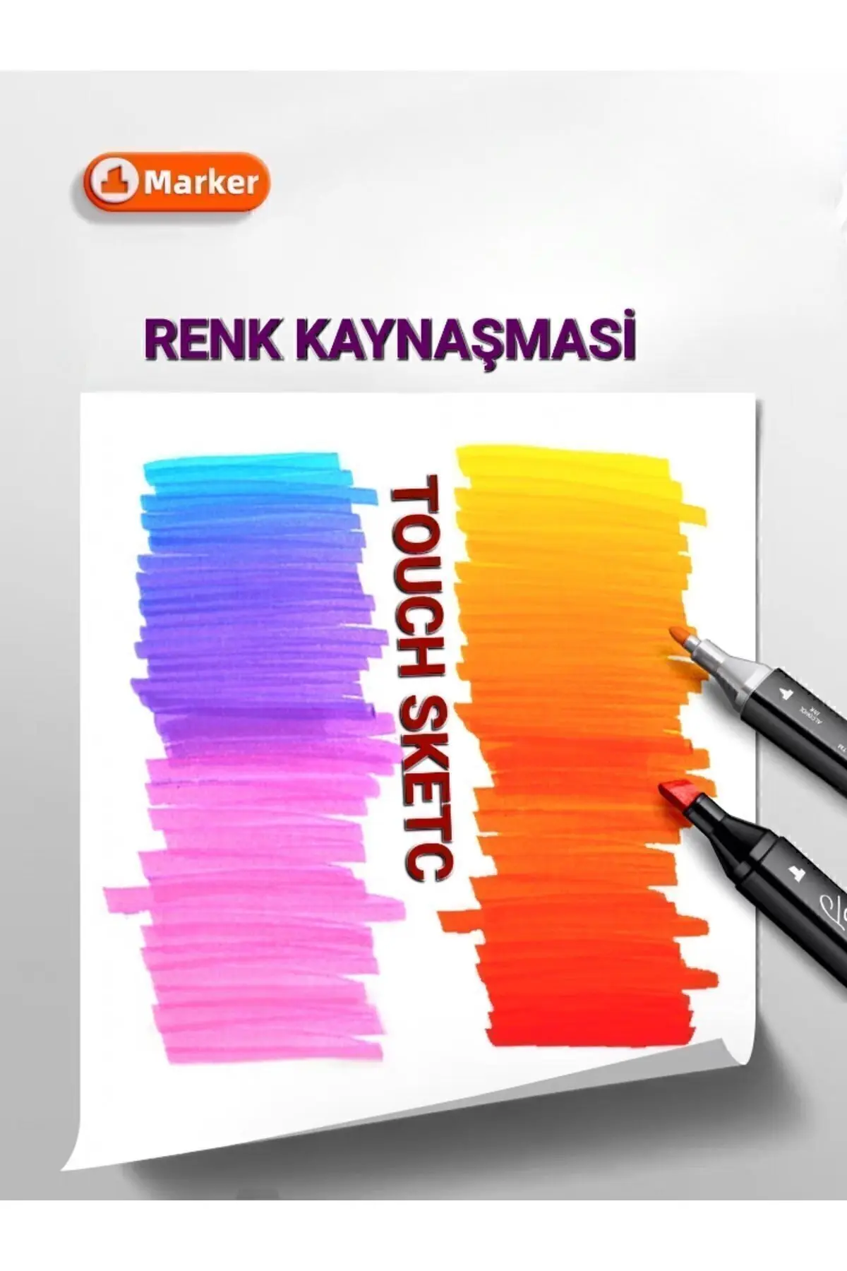 60'lı Çift Uçlu Profesyonel Marker Kalem Seti 2 Adet Hediye Kalem , Çanta Ve Standlı