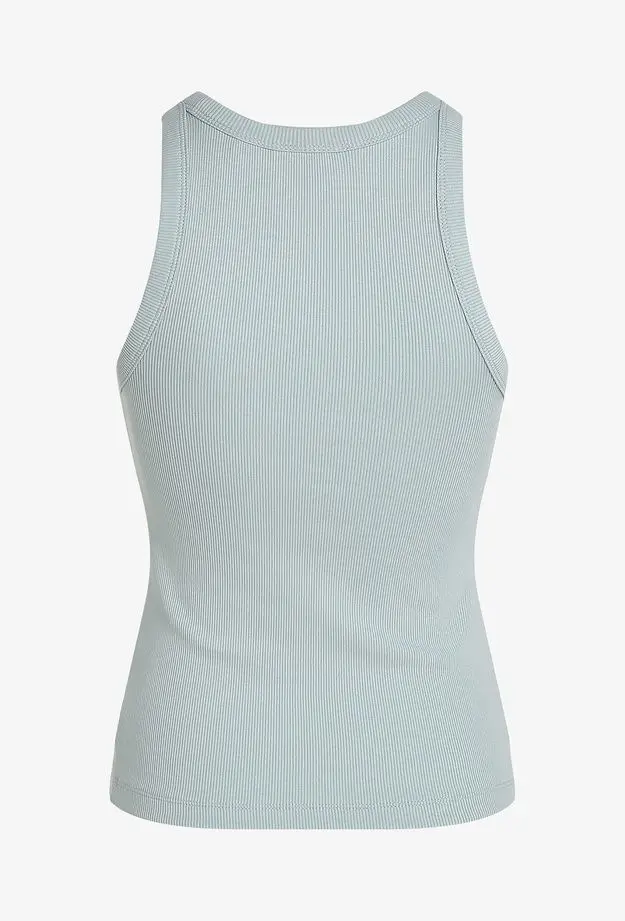 Calvin Klein Woven Label Tank Kadın Mavi Kolsuz T-Shirt