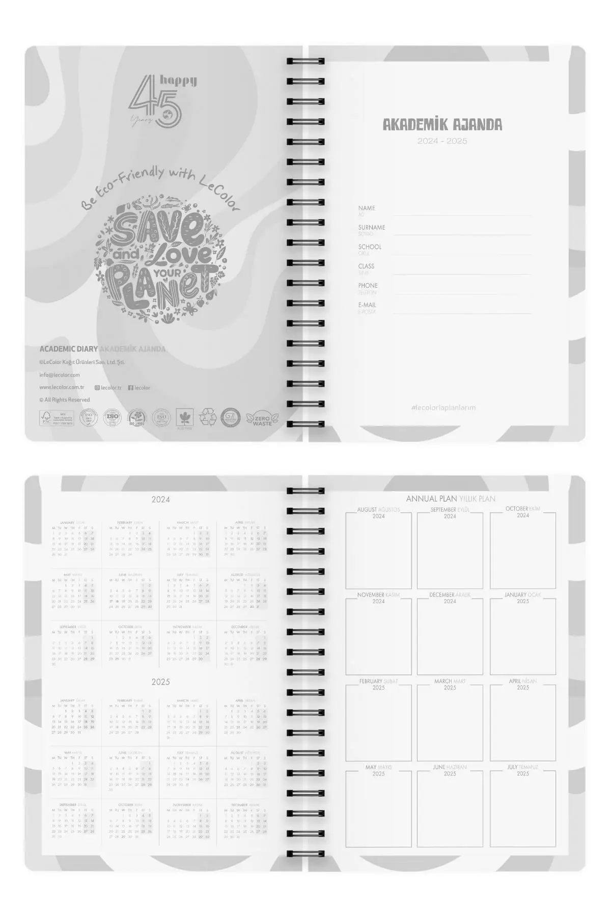 Akademik Ajanda 17x24 cm Spiralli 24/25 Empire Lacivert