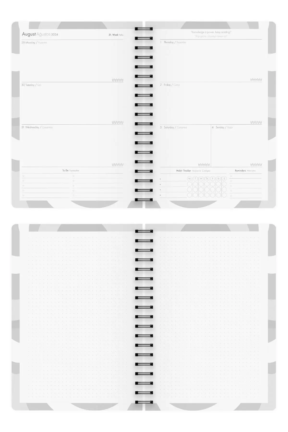 Akademik Ajanda 17x24 cm Spiralli 24/25 Empire Gri