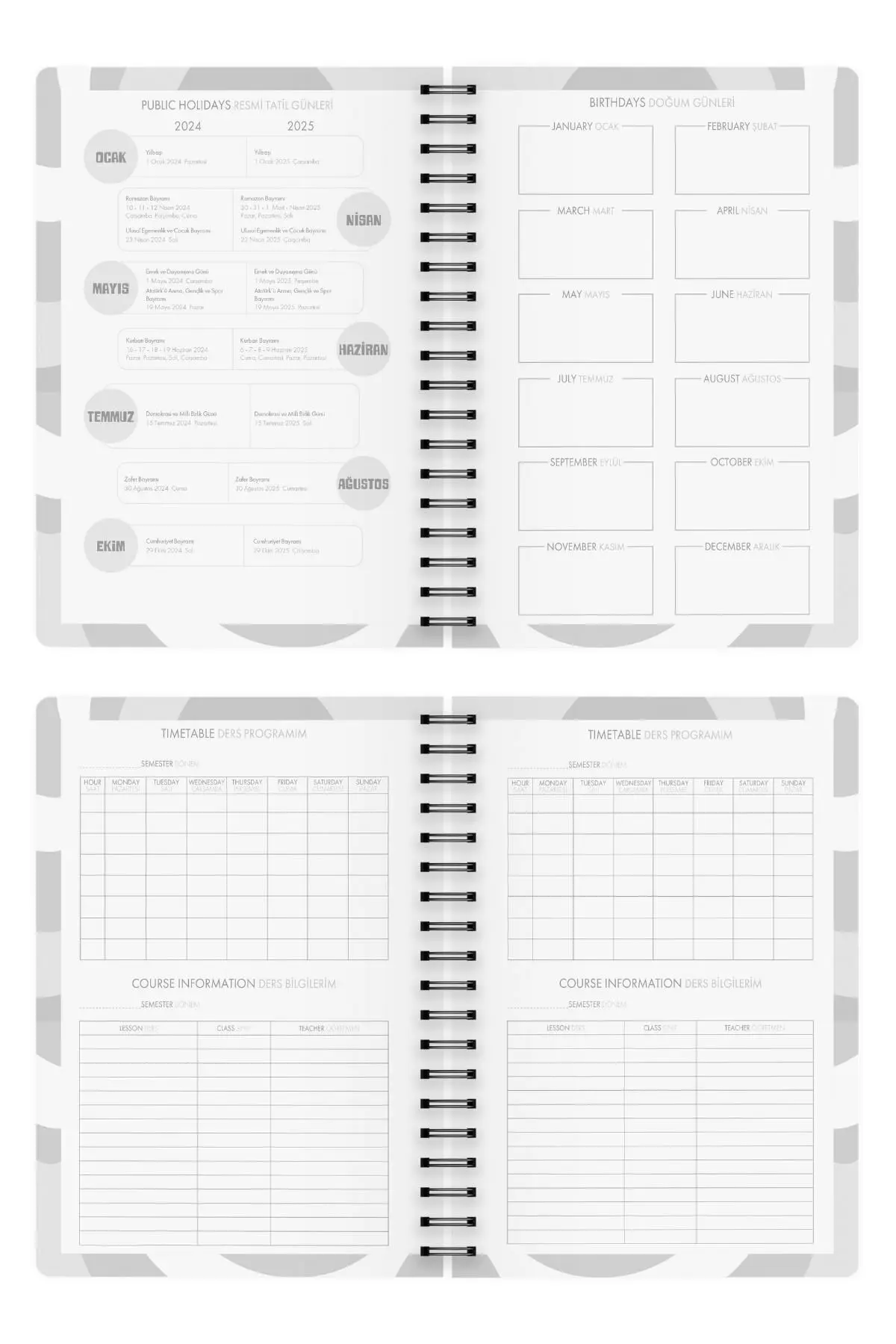 Akademik Ajanda 17x24 cm Spiralli 24/25 Empire Lacivert