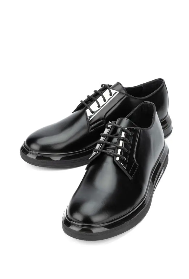 Tamer Tanca Erkek Hakiki Deri Siyah Açma Casual Ayakkabı