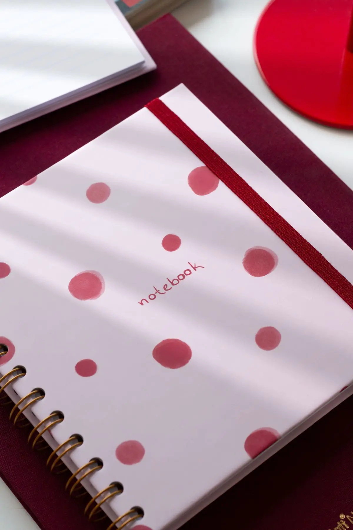 15x15 cm Kare 2'li Set Spiralli Çizgili Tarihsiz Not Defteri Çiçek Puantiye