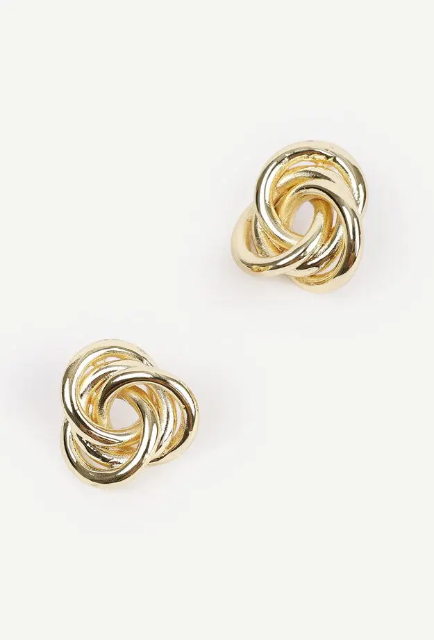 YARGICI Burgu Detaylı Gold Küpe