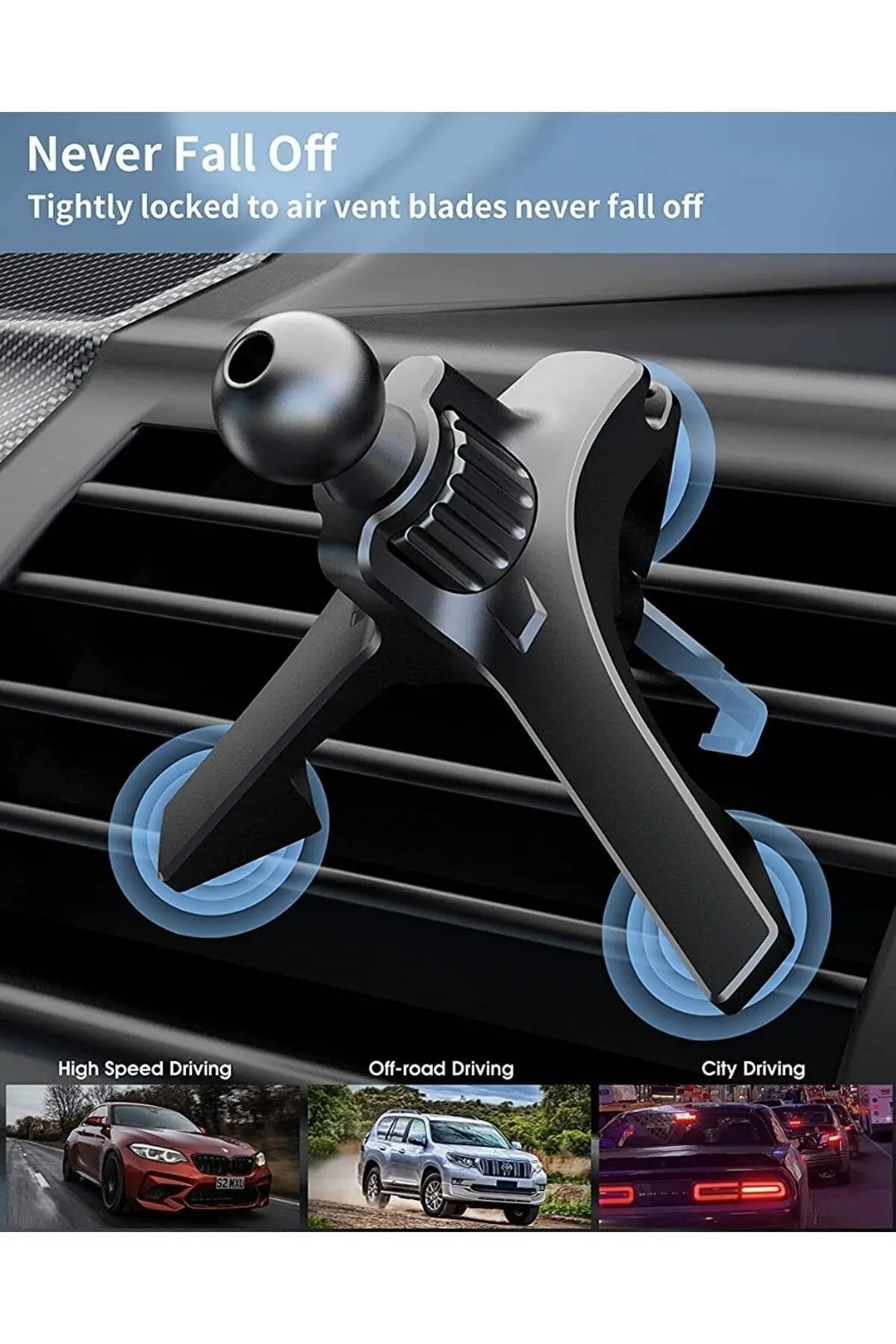Klipsli Araç Telefon Tutacağı Klima Peteği Araba Telefon Tutacağı Metal Klipsli Düşmeme Garantili