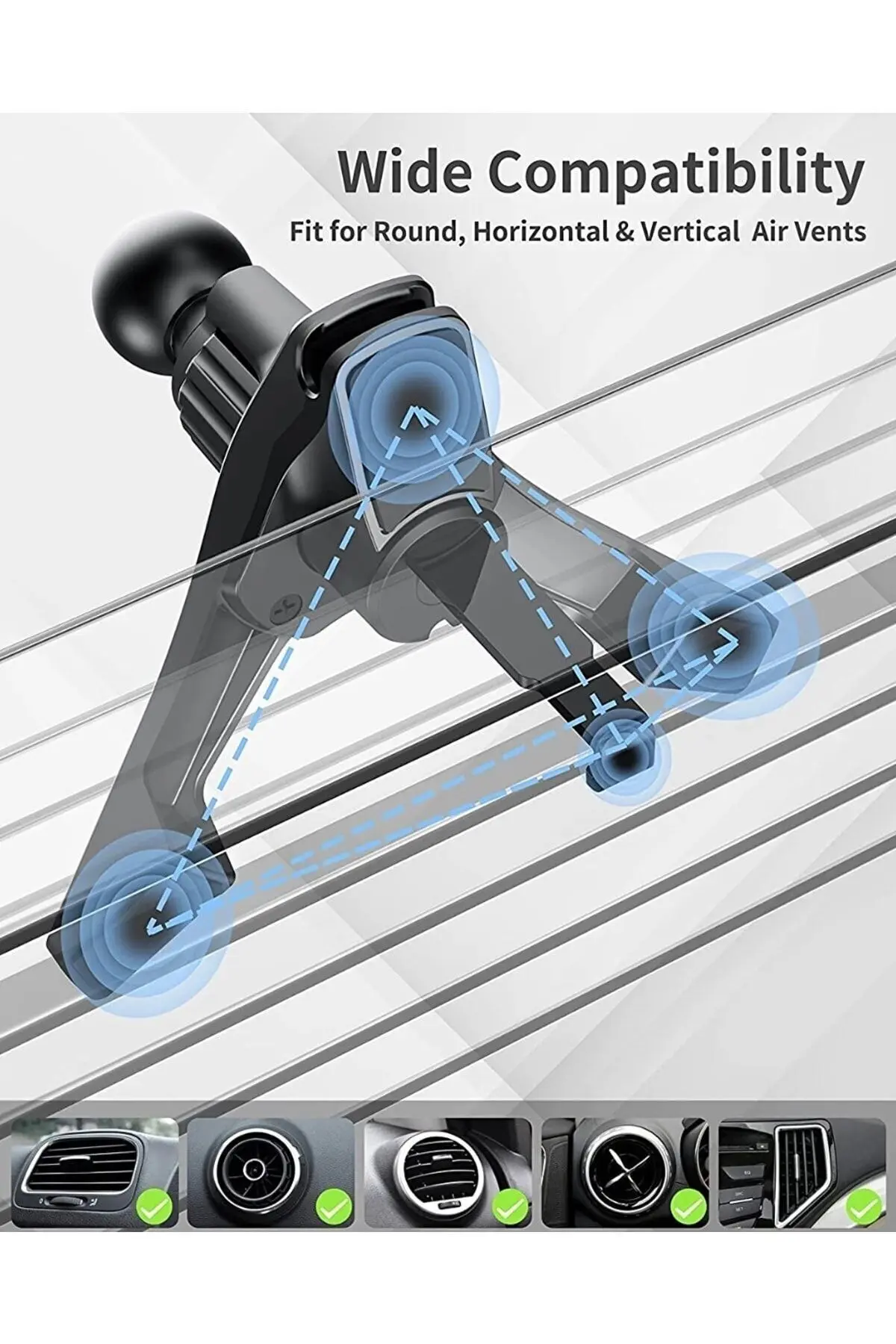 Klipsli Araç Telefon Tutacağı Klima Peteği Araba Telefon Tutacağı Metal Klipsli Düşmeme Garantili