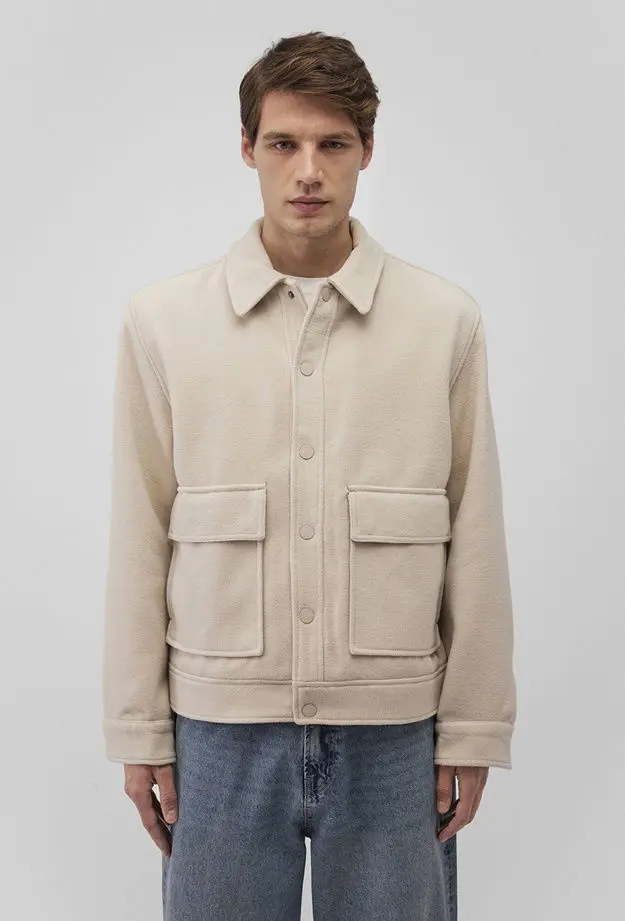 Mavi Bej Kaşe Kaban Oversize / Geniş Kesim 0110241-70134