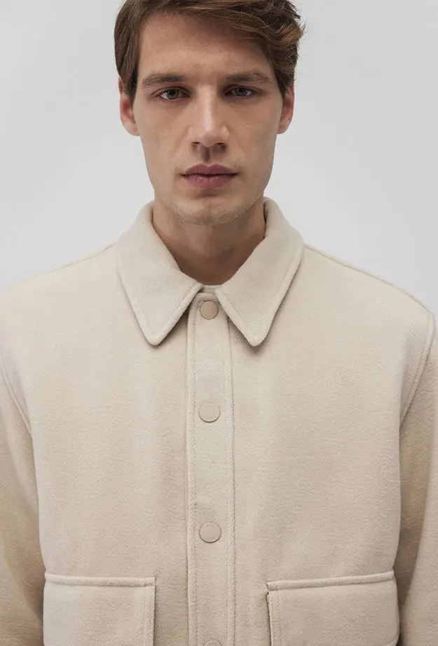 Mavi Bej Kaşe Kaban Oversize / Geniş Kesim 0110241-70134