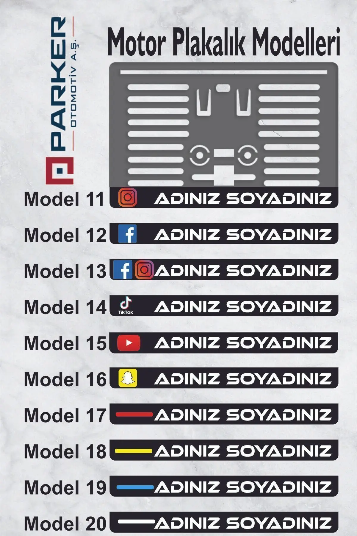 Motor Plakalık Isimli Kişiye Özel