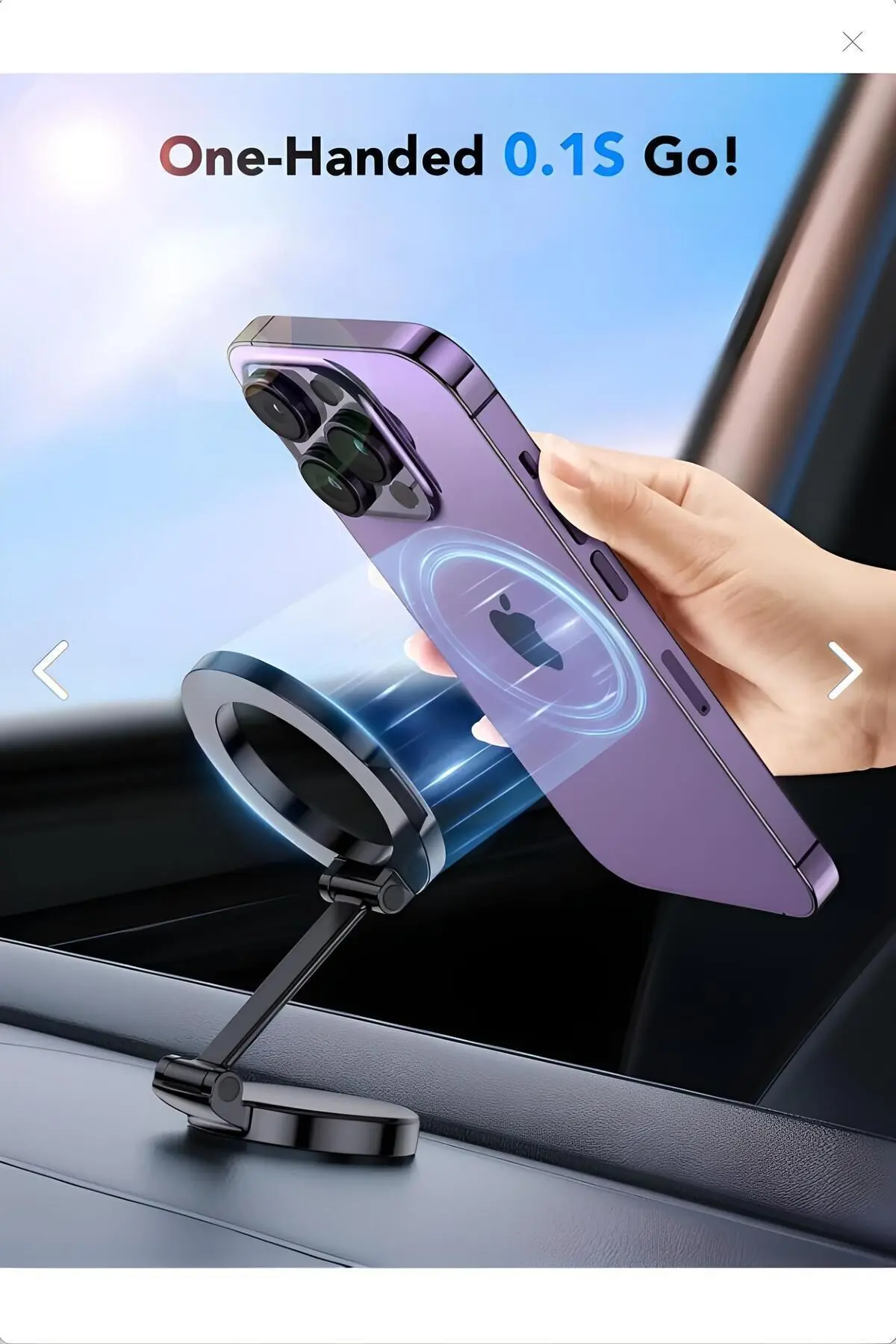 iPhone 11-12-13-14-15-15 Plus-15 Pro Max Uyumlu Magsafe Manyetik Mıknatıslı Araç İçi Telefon Tutucu