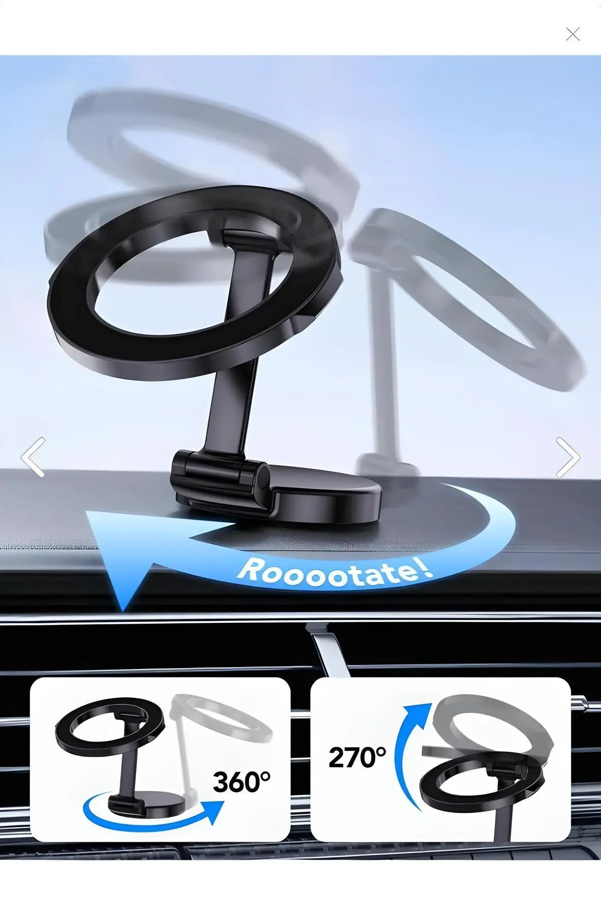 iPhone 11-12-13-14-15-15 Plus-15 Pro Max Uyumlu Magsafe Manyetik Mıknatıslı Araç İçi Telefon Tutucu