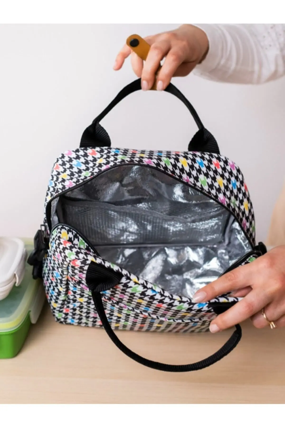 Termal Su Geçirmez Isı Yalıtımlı Yemek Taşıma Beslenme Çantası Askılı