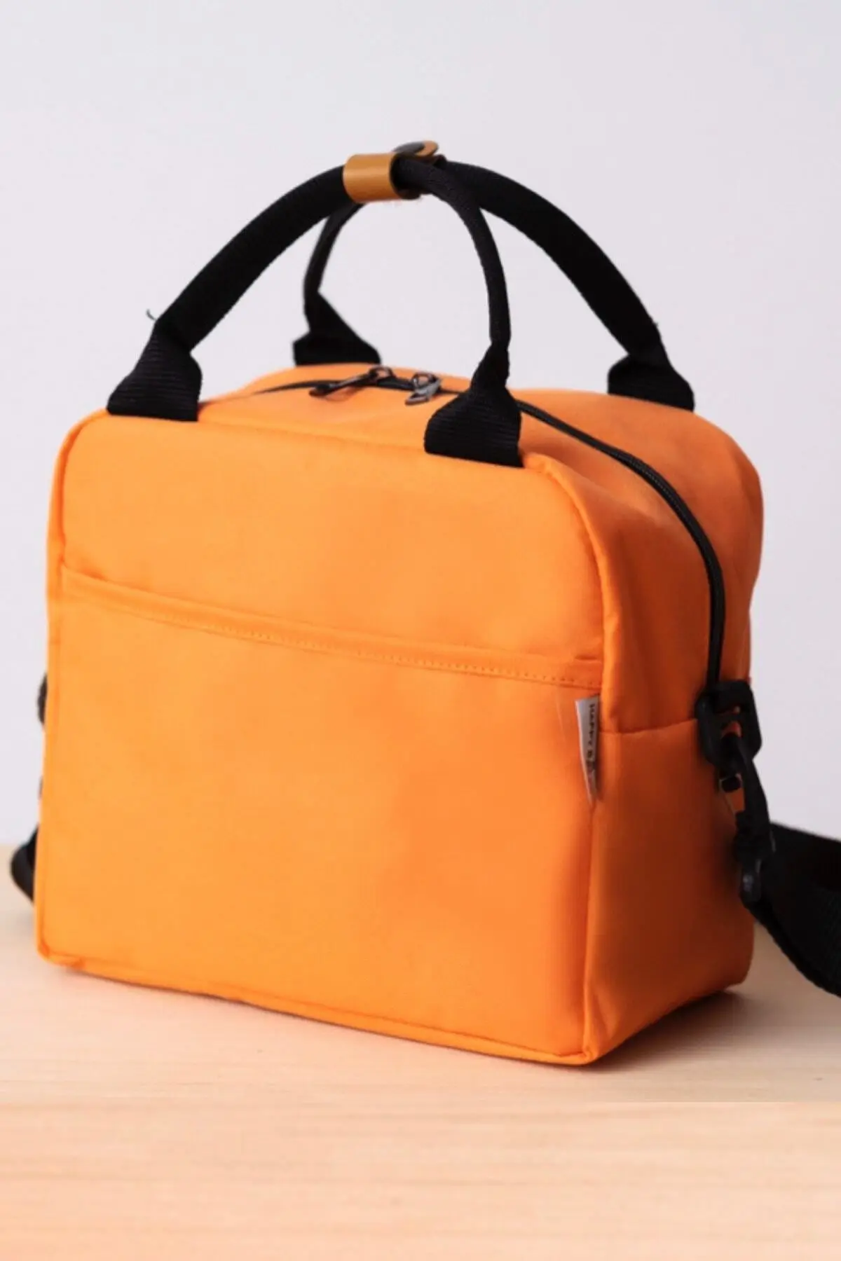 Happy Bear Isı Yalıtımlı Su Geçirmez Termal Yemek Taşıma Beslenme Çantası Askılı Turuncu