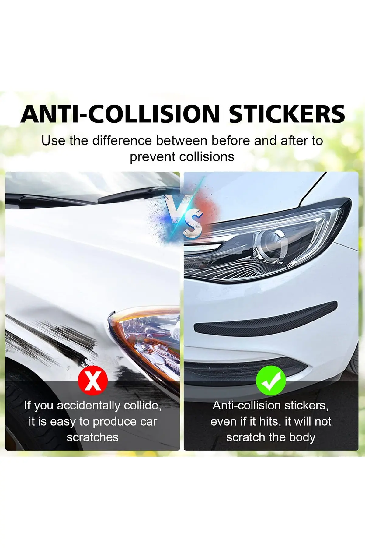 5D Karbon Esnek Tampon Koruma Bandı Tampon Koruyucu Şerit Yumuşak Bant 2'li Paket Siyah Karbon