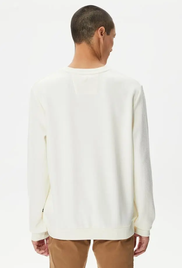 Nautica Erkek Beyaz Standart Fit Sweatshirt