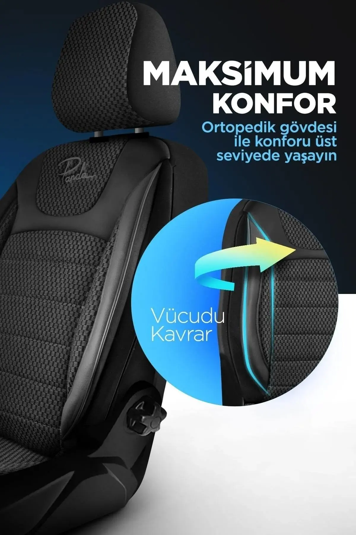 PANDA PRESTİJ SERİSİ DOKUMA KUMAŞ OTO KOLTUK KILIFI TAM SET