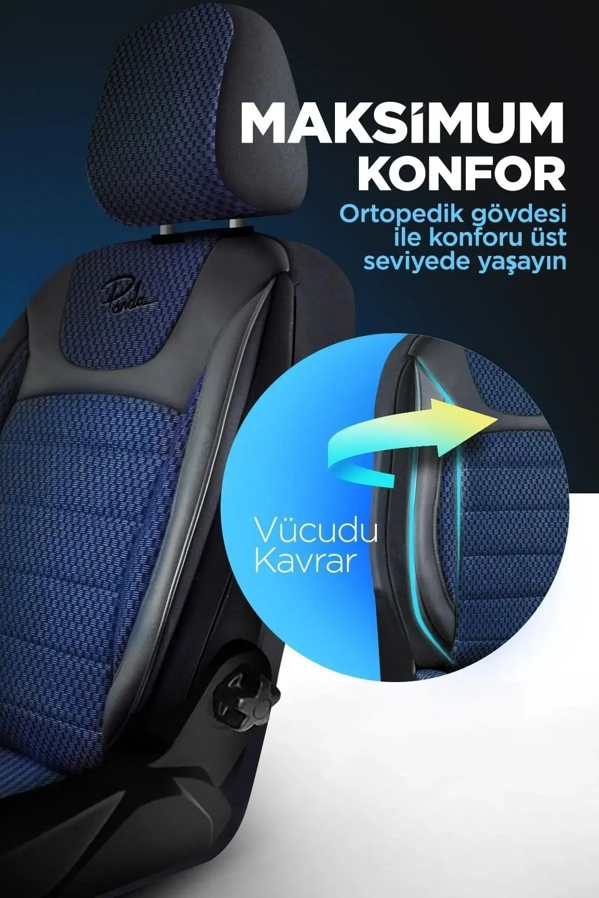 Panda Prestij Serisi Dokuma Kumaş Oto Koltuk Kılıfı - Tam Set