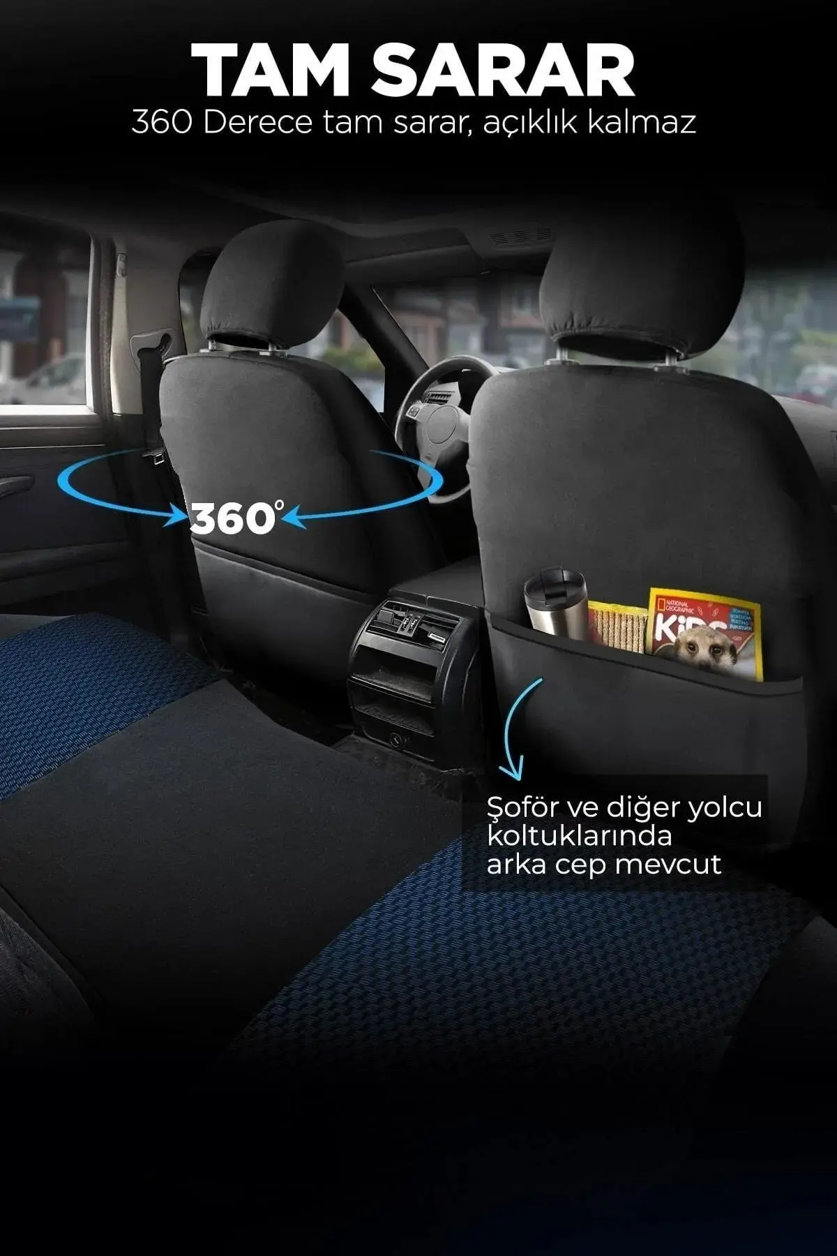 Panda Prestij Serisi Dokuma Kumaş Oto Koltuk Kılıfı - Tam Set