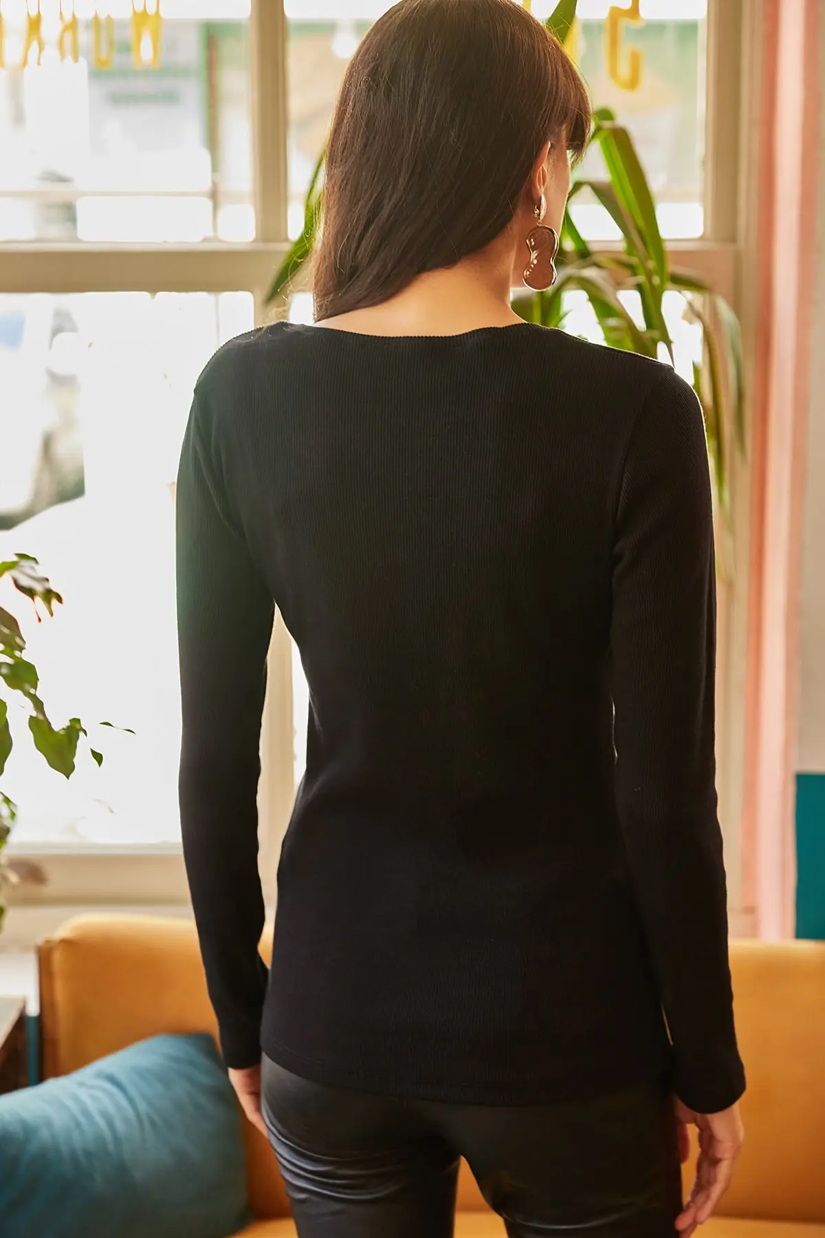 Kadın Siyah Patlı Kaşkorse Bluz BLZ-19000588