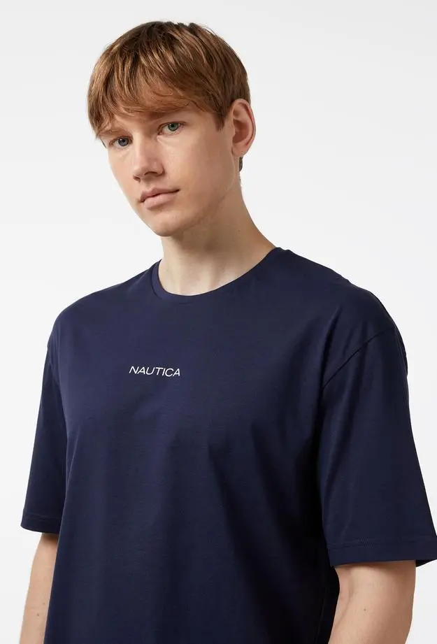 Nautica Erkek Lacivert Oversize T-Shirt