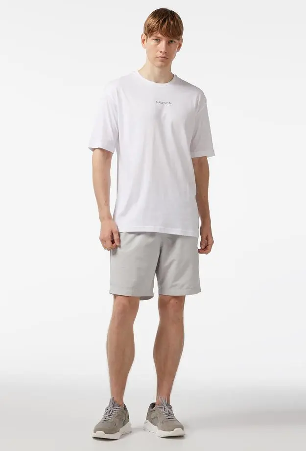 Nautica Erkek Beyaz Oversize T-Shirt