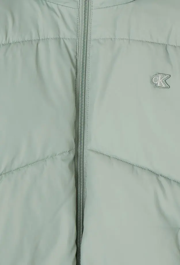 Calvin Klein Jeans Short Puffer Çocuk Yeşil Ceket