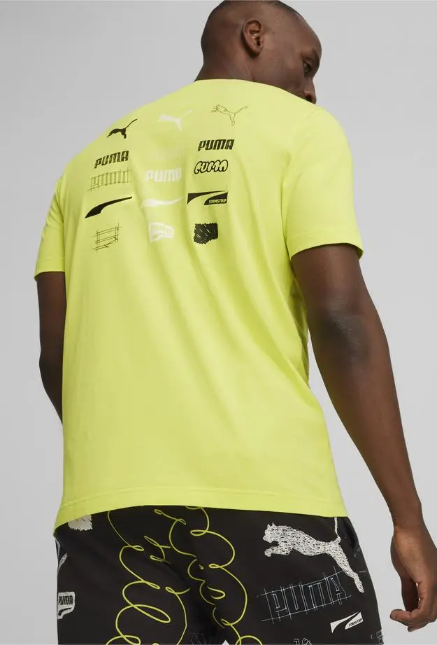 Puma Brand Love Graphic Erkek Sarı T-Shirt