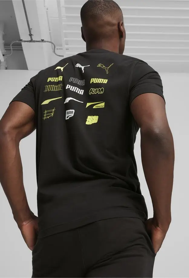 Puma Brand Love Graphic Erkek Siyah T-Shirt