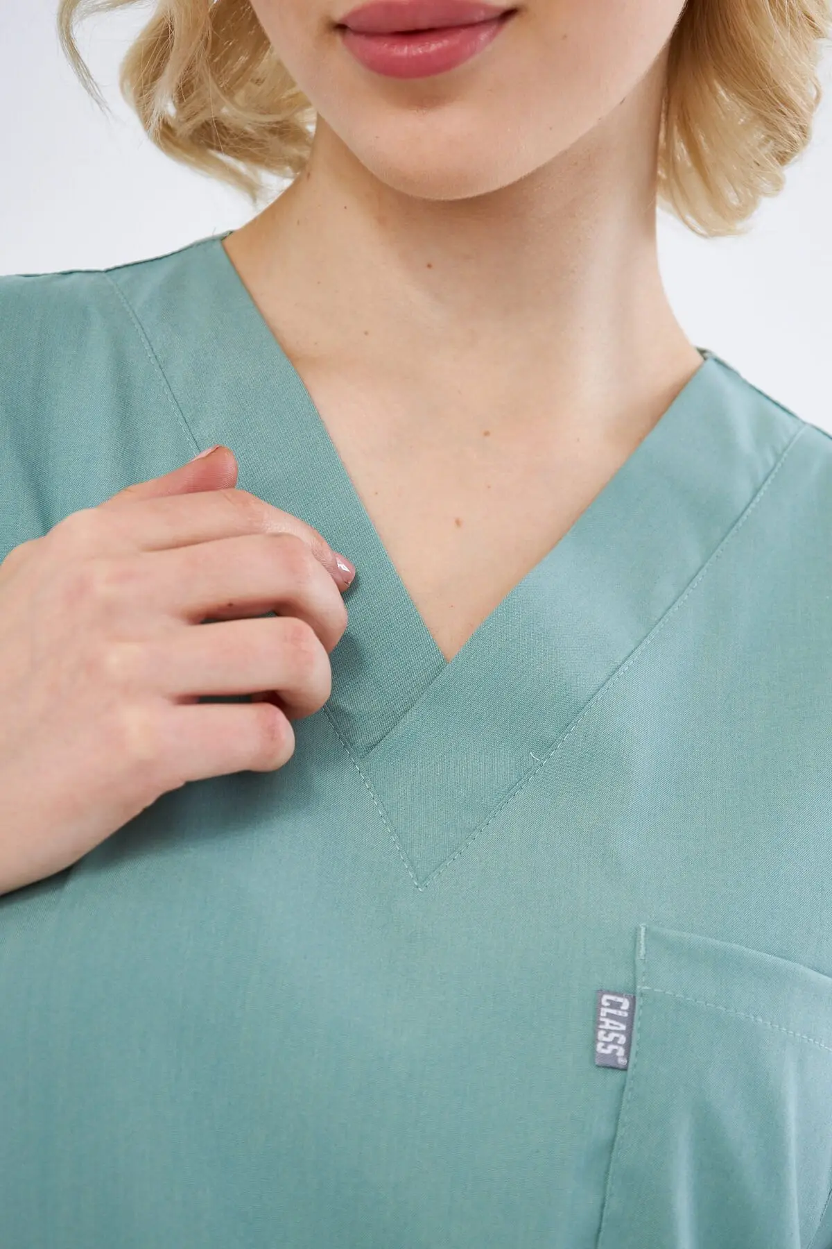 Çağla Yeşili Likralı Unisex Yarasa Kol Doktor Ve Hemşire Forması Scrubs Cerrahi Takım