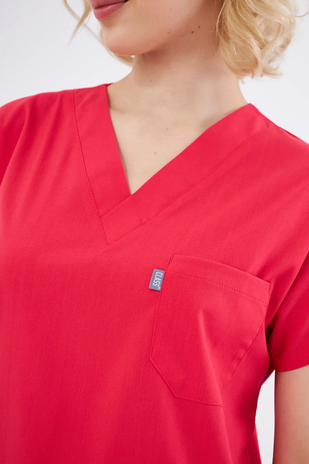 Nar Çiçeği Likralı Unisex Yarasa Kol Doktor Ve Hemşire Forması Scrubs Cerrahi Takım