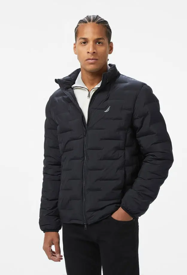 Nautica Nautica Erkek Siyah Standart Fit Dik Yaka Mont