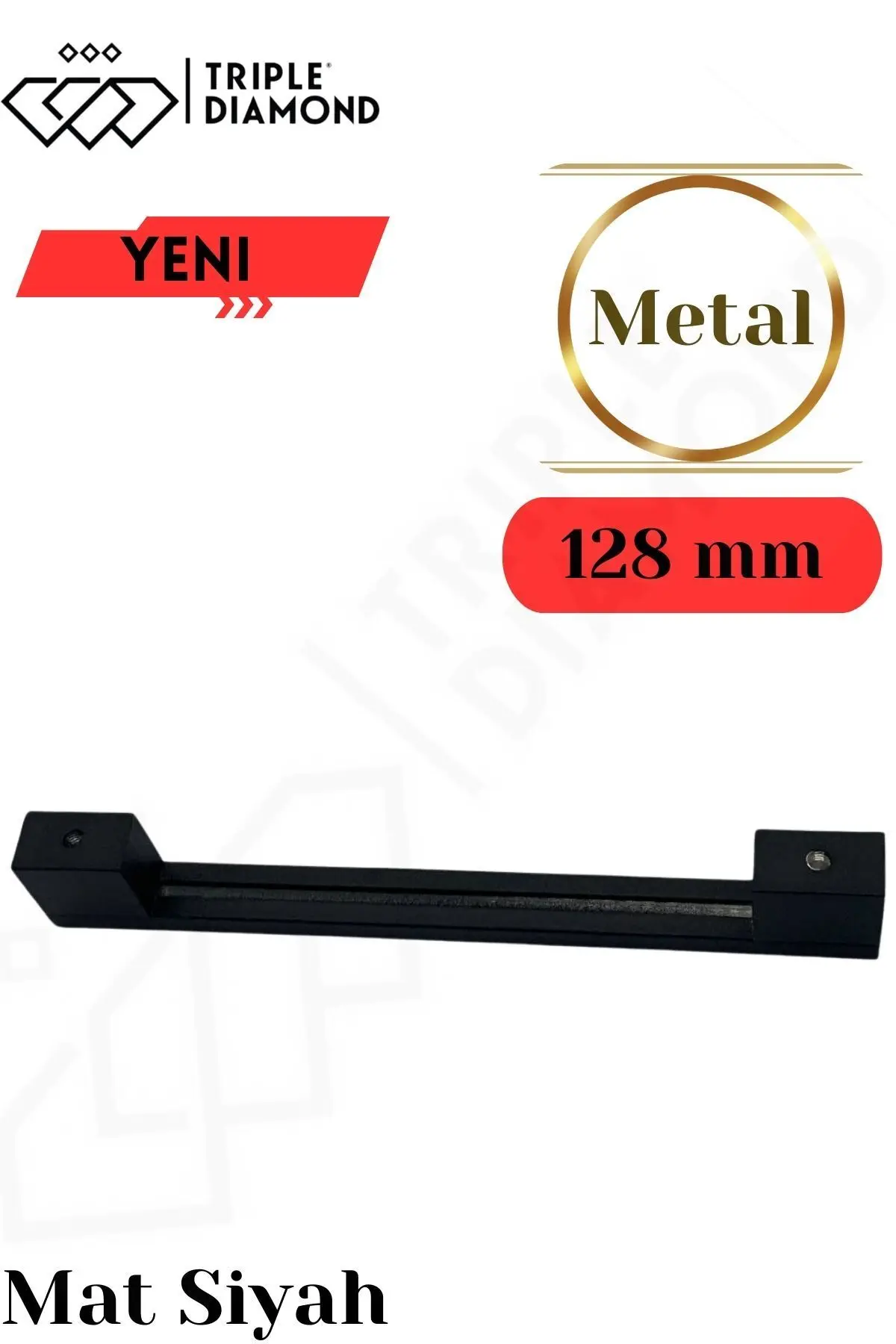 128 mm Metal Siyah Çekmece Kulpları Dolap Mutfak Mobilya Kulpu 1 Adet ( 12.8 cm )