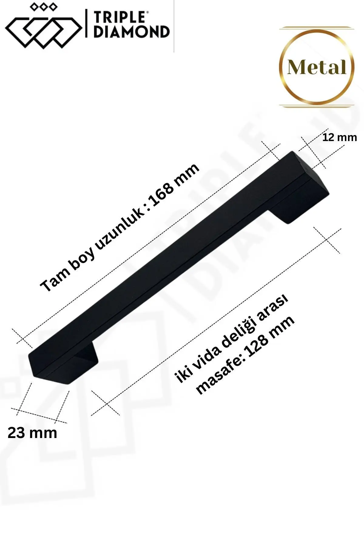 128 mm Metal Siyah Çekmece Kulpları Dolap Mutfak Mobilya Kulpu 1 Adet ( 12.8 cm )