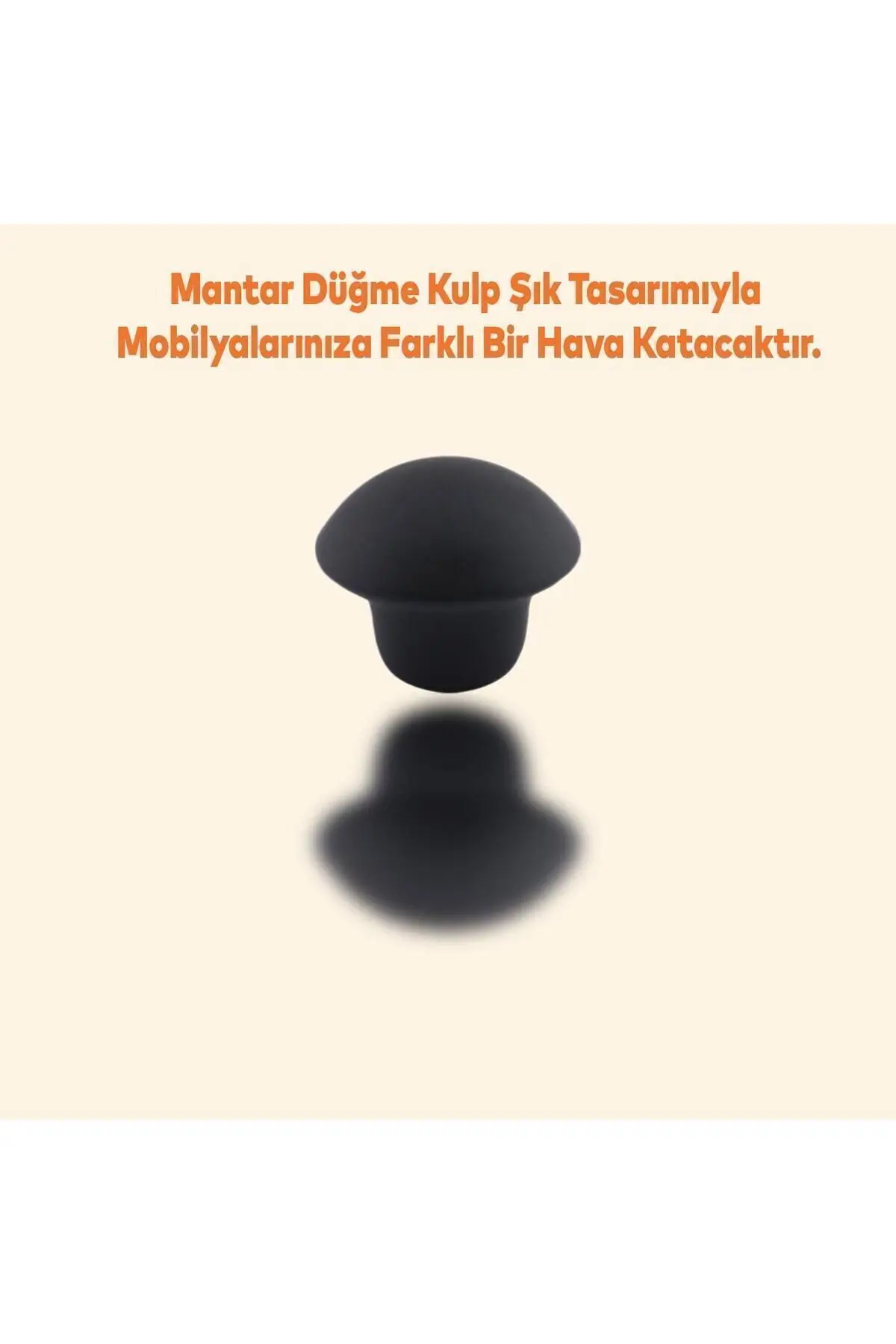 Mantar Düğme Metal (MAT SİYAH) Yuvarlak Mobilya Mutfak Çekmece Dolap Kulpu Kulbu Kulpları