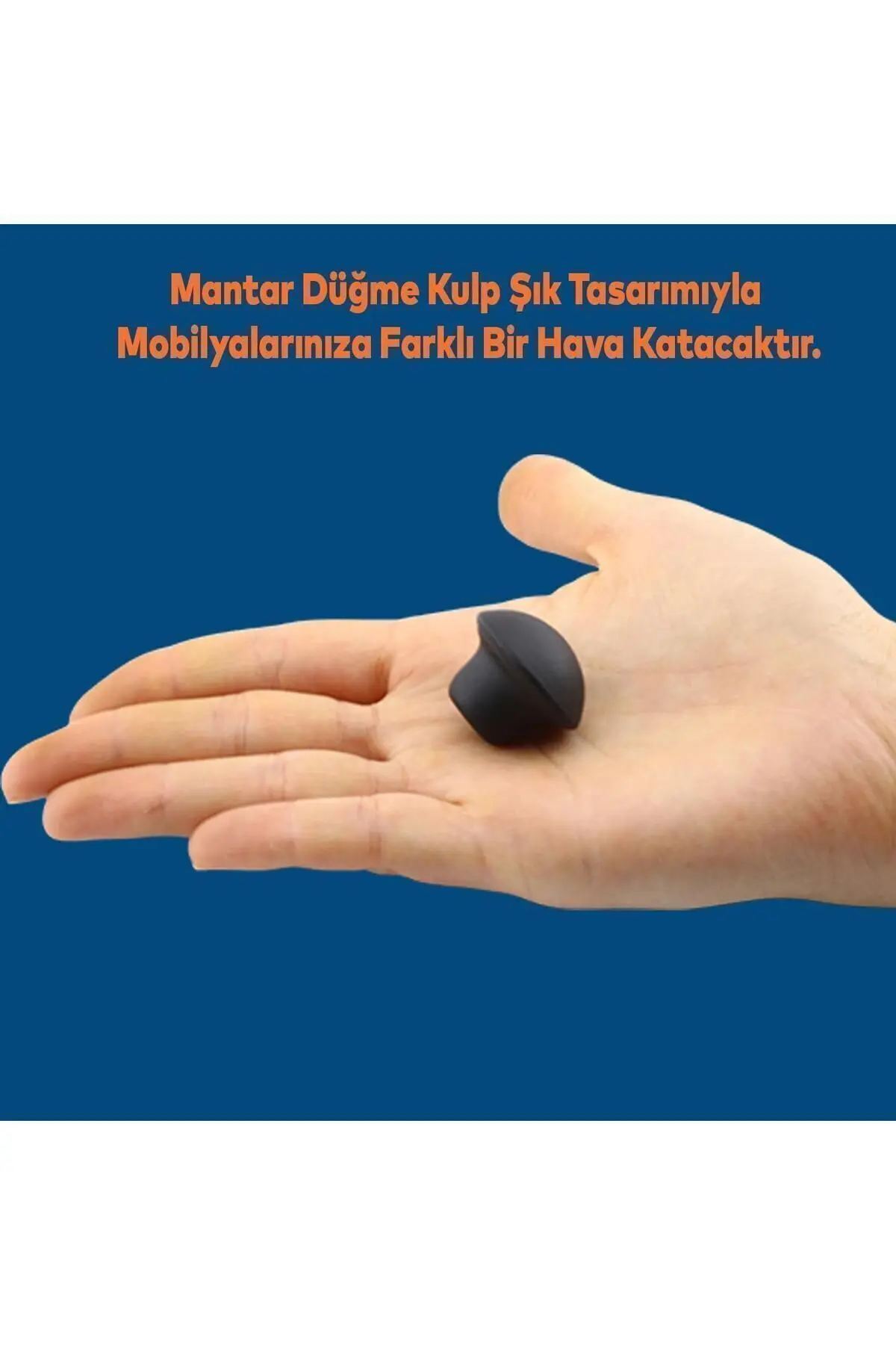 Mantar Düğme Metal (MAT SİYAH) Yuvarlak Mobilya Mutfak Çekmece Dolap Kulpu Kulbu Kulpları