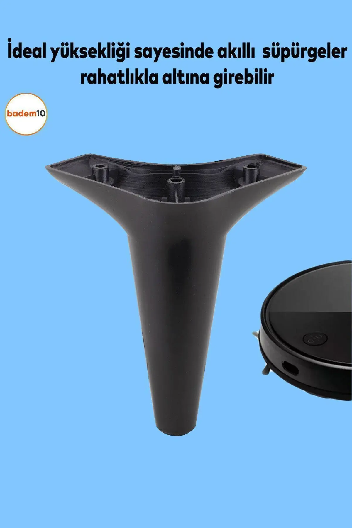 Aspen Lüks Mobilya Kanepe Koltuk Tv Ünitesi Baza Yükseltici Ayağı Ayakları 15 Cm Siyah Ayak