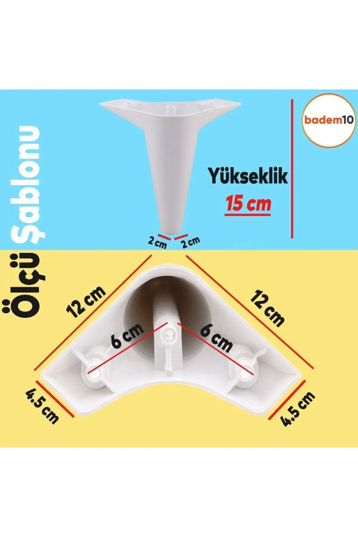 20'li Set Aspen Lüks Mobilya Koltuk Kanepe Tv Ünitesi Yükseltme Destek Ayağı 15 cm Beyaz Ayakları