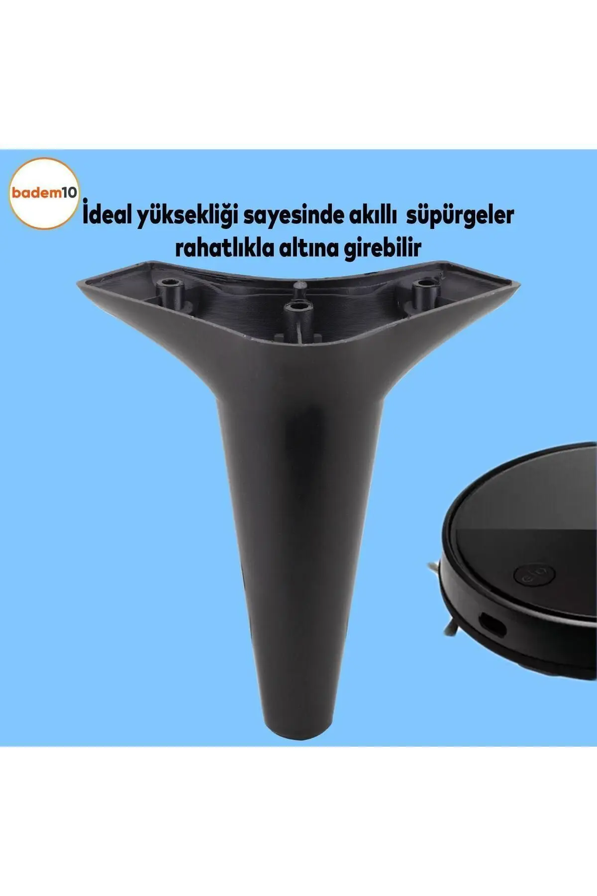 20'li Set Aspen Lüks Mobilya Koltuk Kanepe Tv Ünitesi Yükseltme Destek Ayağı 15 cm Siyah Ayakları